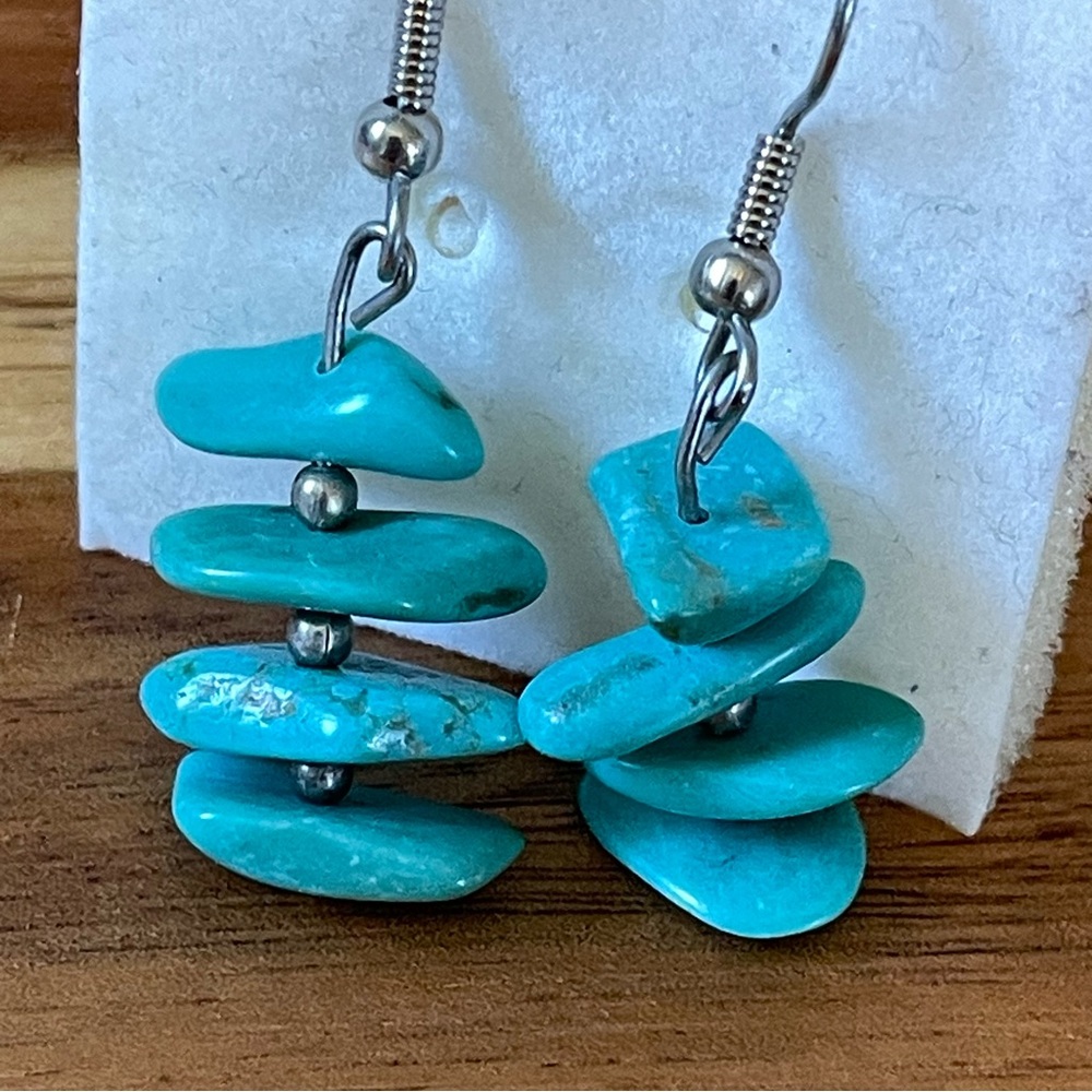 Sterling‎ Silver Turquoise Dangling Earrings